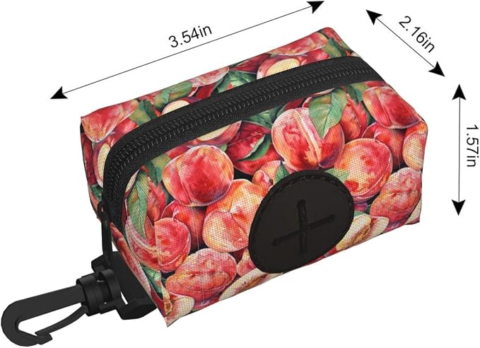 Peaches Pet Waste Bag Dispenser 0.2L | Portable Dog Poop Holder Waste Bag With Zipper Park Doggy Walking Accessory