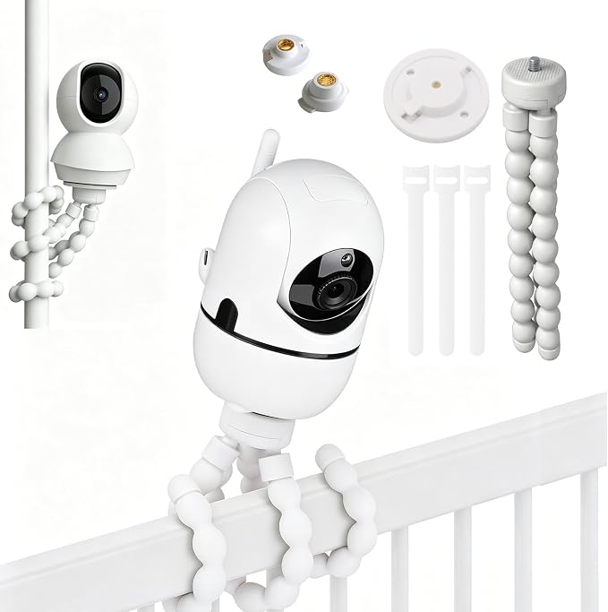 Flexible Octopus Camera Tripod Stand with HelloBaby HB6550/ HB6560/ HB65/ HB40/ HB6339/ HB66, ANMEATE SM935E Monitor,with Base for TP-Link Tapo C200 C210 C220,No Drilling Universal Holder