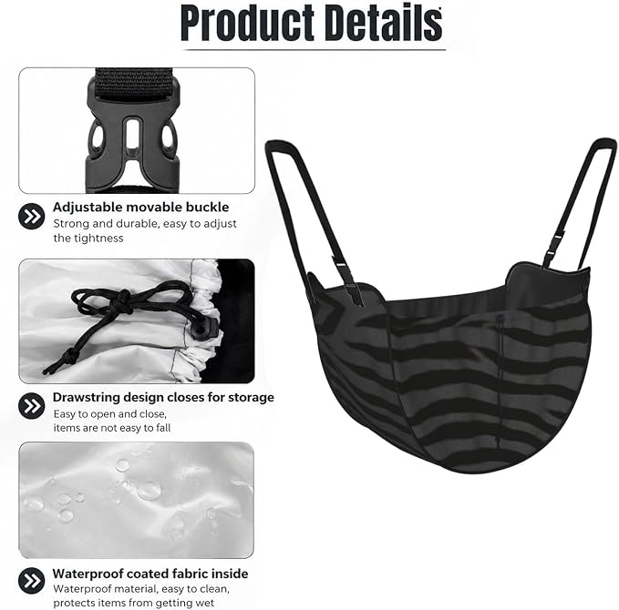 Dark Tiger Stripe Car Seat Organizer-Backseat Storage Bag for Travel | Waterproof Durable. Holds Snacks Gear Essentials. Fits Most Cars.