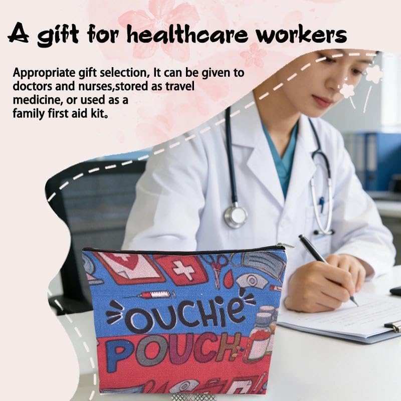 Ouch Pouch Med Kit Bag Small Nurse Medical Bag Pouch Emergency Pouches for School Camping Travel Medicine Bags for Family First Aid Kit Organizer Pouches Medication Storage Bags for Pills Ouchie Bag