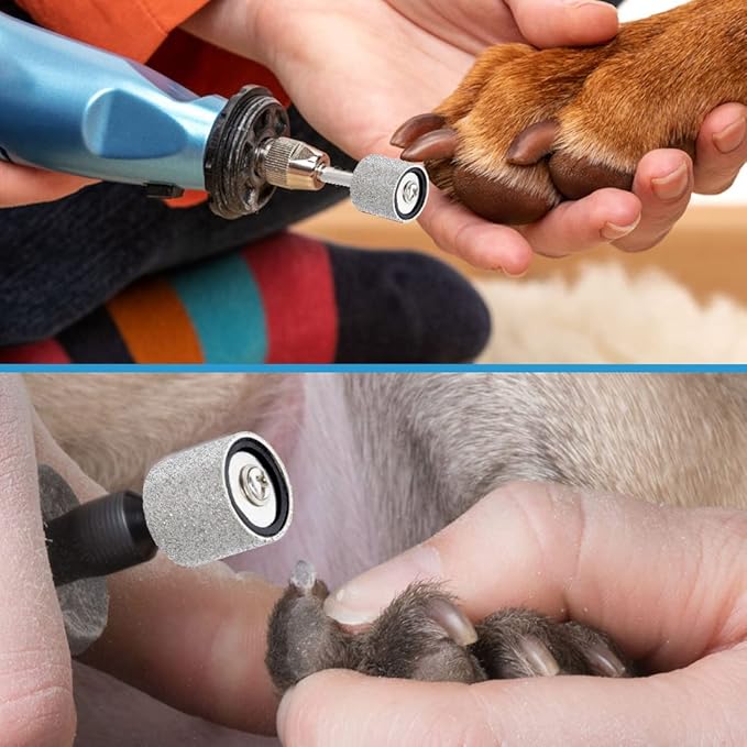 Pet Nail Grinder Diamond Wheel - 120 grit Rotary Tool Sanding Bands for Pet Nail Dremel Tool - Compatible with Any 1/2 inch Mandrel Grinding Tool, (80 grit)