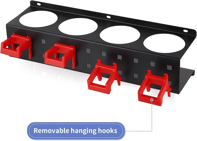 MOLIGOU 2 Pcs Spray Bottle Holder Wall Mount, Detailing Bottle Organizer, Spray Bottle Rack with 4 Holes and 4 Hooks
