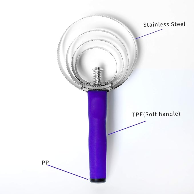BOTH WINNERS Reversible Stainless Steel Curry Comb with Soft Touch Grip (Purple)