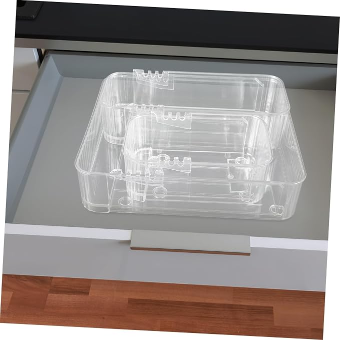 Alipis 3pcs Expandable Drawer Organizer Clear Storage Tray Dividers for Kitchen and Office Use Pet Material for Easy Organization