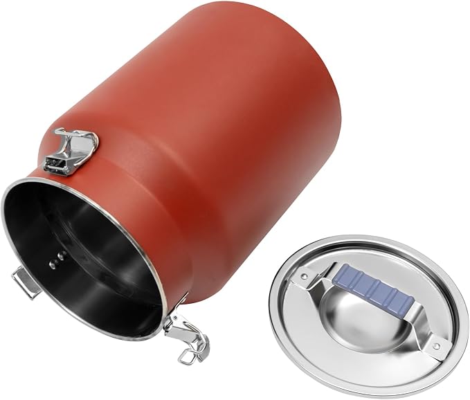 12L Stainless Steel Rice Storage Container with Airtight Lid&Handle, Red | Secure 3-Buckle Locking Lid, Portable Handle and Wide Opening, Stores Rice, Flour, Pet Food, Tea, Oil, Milk, Grains