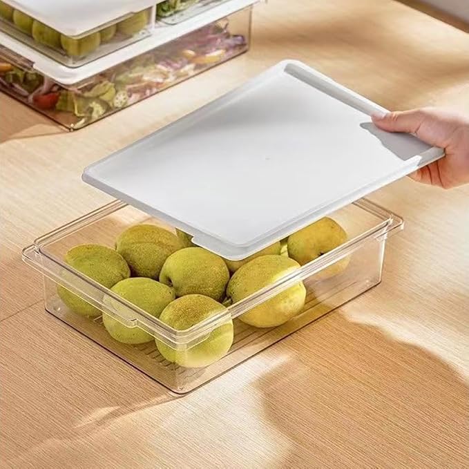3pcs Large Deli Meat Container with Lids for Bacon Cold Cuts Storage | Stackable, Clear Deep Design, Refrigerator Organizer, for Cold Cuts, Cheese, Ham, Salami, Meal Prep Food Storage Boxes
