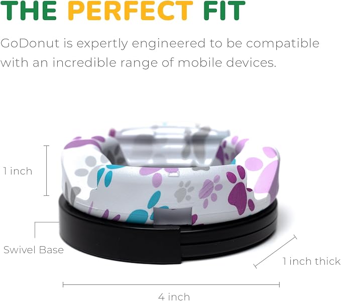 Plus+ Ultra Phone Stand (Swivel Base) - Portable Mount Accessory - Charging Port Access - Compatible with Tablet, iPhone & Most Smartphones (Pet Paws)