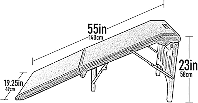 Pet Gear Free Standing Pet Ramp for Cats and Dogs, Coffee Bean | No Assembly Required, Easy Fold for Storage or Travel, Portable, Supports 300 lbs, 55" x 19.25"