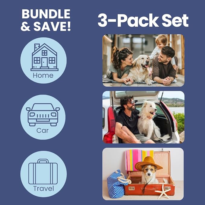 Dog First Aid Kit - Vet Approved Emergency Supplies - Pet First Aid Kit Guide, Tick Remover, Slip Leash & Medical Essentials for Home, Camping, Car, RV, Travel (Travel + Essential 2-Pack)