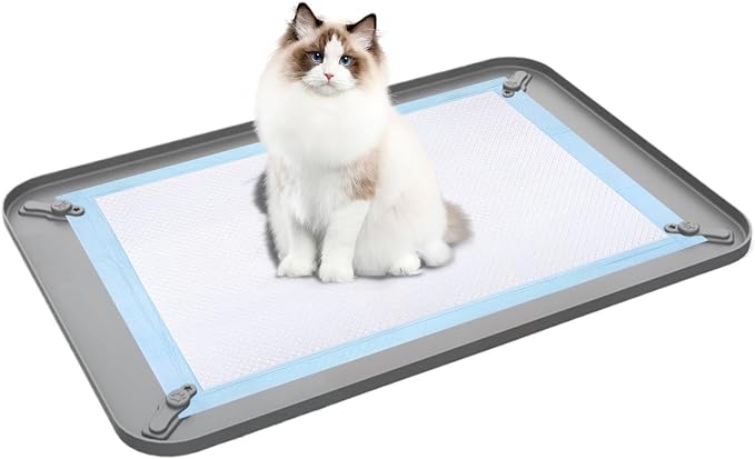 Pee Pad Holder - Silicone Tray, Spillproof Non Slip Pet Training Accessory