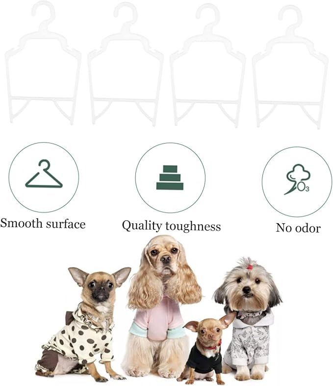 iplusmile 10pcs PP Pet Apparel Hangers for Dogs Compact Lightweight Dog Clothes Storage Organizers Sturdy Non Deformable Pet Supplies Holders