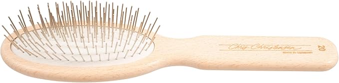 Chris Christensen 20 mm Oval Pin Dog Brush, Original Series, Groom Like a Professional, Stainless Steel Pins, Lightweight Beech Wood Body, Ground and Polished Tips