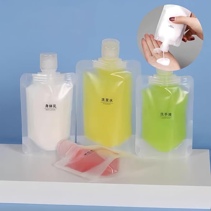 9Pcs 30/50/100ml Travel Size Toiletries with Small Funnel & Label | 9 Pcs 3 Sizes 30ml/50ml/100ml Travel Size Toiletries, Makeup Bag Travel Toiletry Bag for Women, Pouches for Toiletries