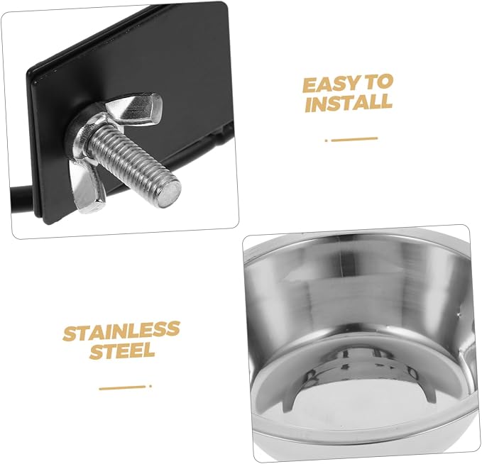 Toddmomy Elevated Wall-Mounted Dog and Cat Feeder Stainless Steel Bowls Space-Saving Design for Comfortable Mealtime Versatile Pet Feeding Station for Pets