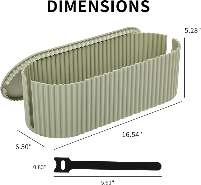 FABROK Cable Management Box, Power Strip Holder, Large, Green | Desk Cord Organizer, Charger Storage Basket, Surge Protector Cover, Floor TV Computer Wires Hider, For Home, Office