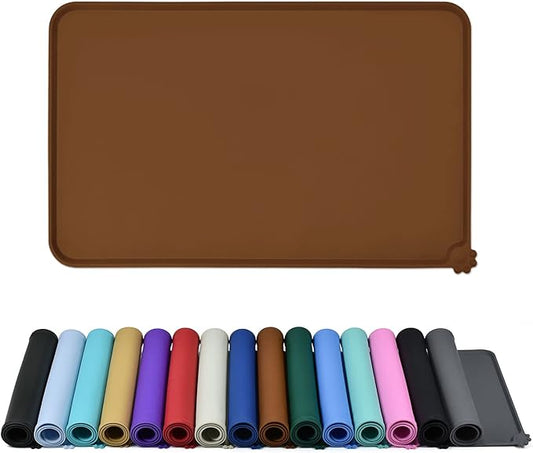 Reopet Waterproof Pet Feeding Mat, Non-Slip Silicone Placemats for Dog Cat Food and Water Bowl, High Raised Edges to Prevent Spills and Protect Floors