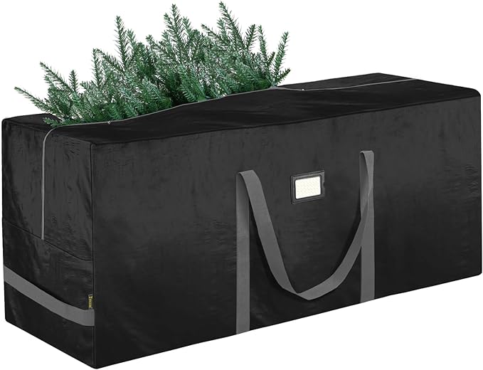BALEINE 7.5 ft Extra Large Christmas Tree Storage Bag - Heavy Duty with Reinforced Handles and Dual Zippers for Wide Opening (Black)