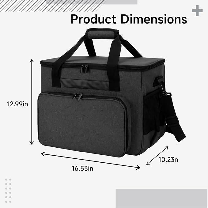 Pet Grooming Bag with Pockets, Adjustable Shoulder Straps and Handles, 9.1 x 11.4 x 11 in / 23 x 29 x 28 cm Oxford Fabric Tool Bag, Multi-layer Storage Organizer, Black
