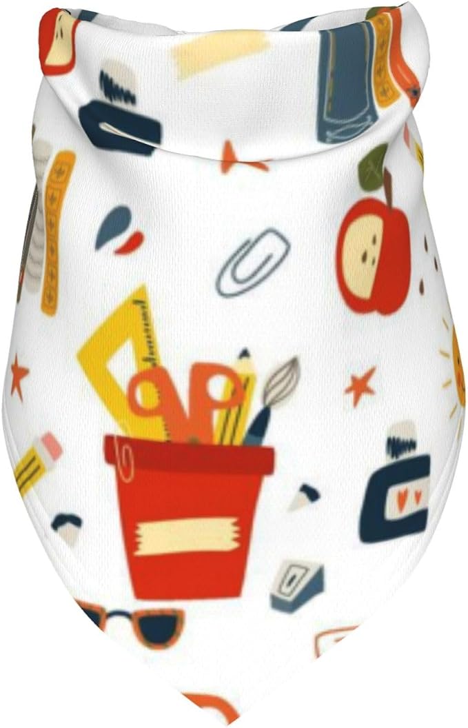 Teacher's Pet Dog Bandana,Funny Bandana Gift,Photo Prop Accessories for Dog Lovers Owner Gift,Triangle Reversible Fall Scarf, Adjustable (Back to School Season)