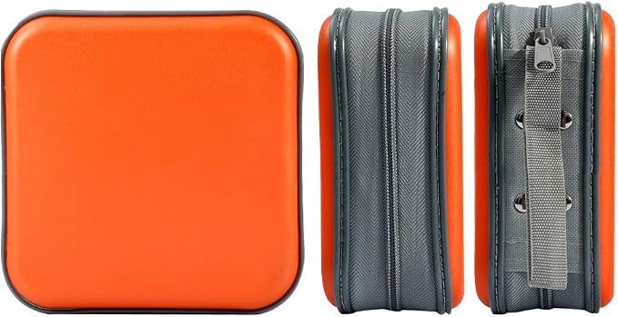 CD Case, 40 Capacity CD DVD Case Wallet Holder Portable Disc VCD Heavy Duty Binder Storage Organizer (Orange)