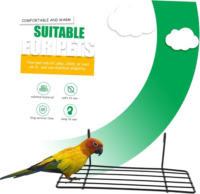 Alipis 1pc Iron Wall Shelf for Parrots Sturdy Hanging Frame Easy to Install Bird Perch Black Practical Wall Decoration for Small Pets and Plant Display