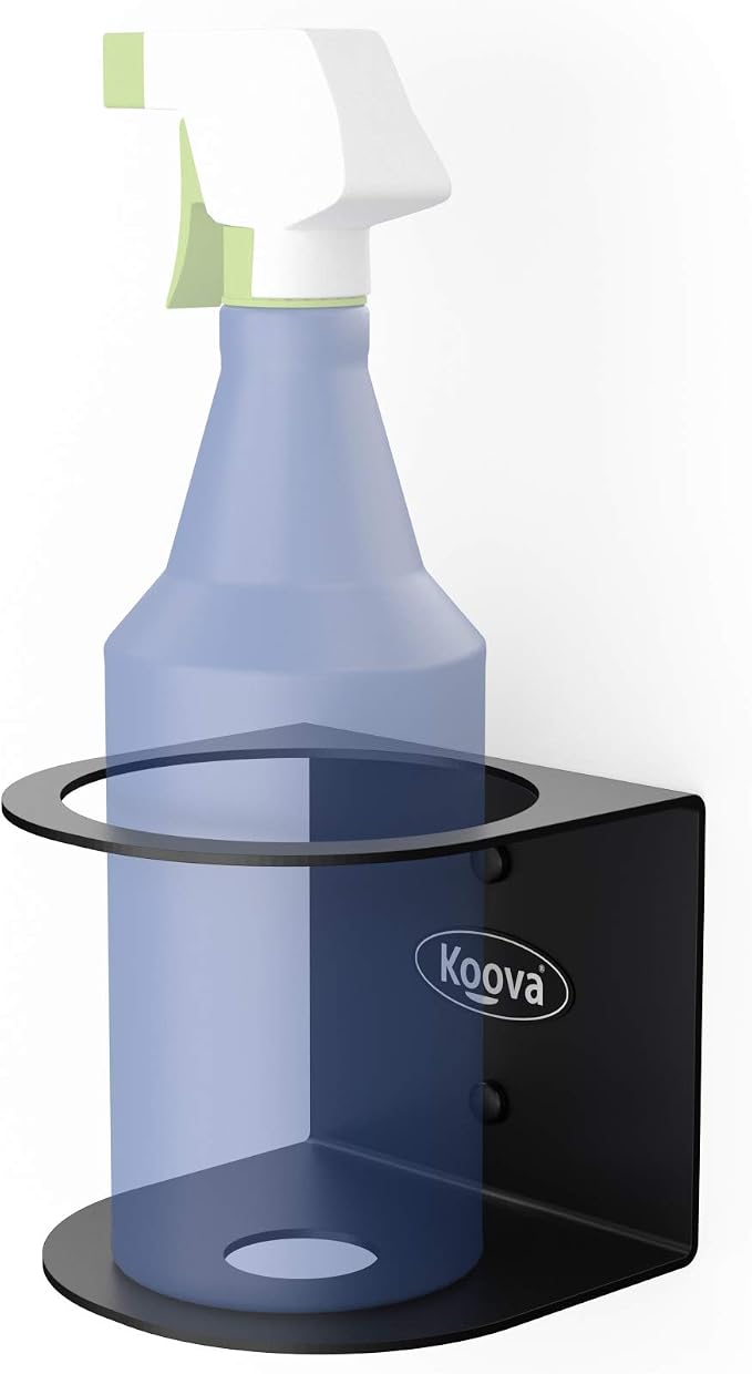 All-Purpose Spray Bottle Holder | Easy Install Wall Mount - Hardware Included | Heavy-Duty Powder Coated Steel Storage Rack for Garage And Home | Craft Workspace Paint Bottle Organizer USA Made