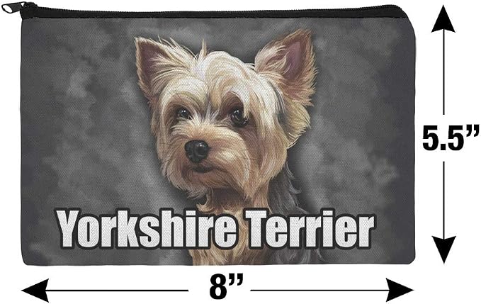 Yorkshire Terrier Yorkie Dog Pet Pencil Pen Organizer Zipper Pouch Case