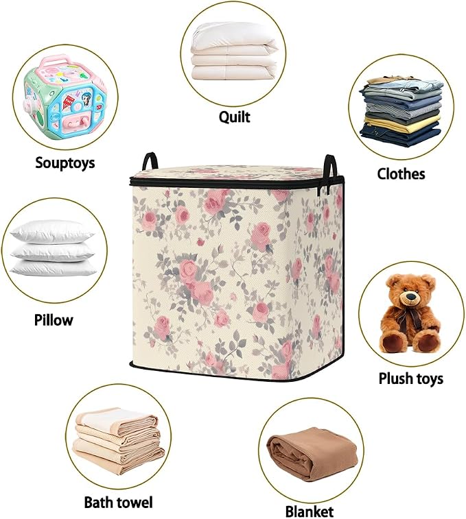 2pcs blanket storage bag for under bed,closet organizers 95L | clothing sweater sheet bedding comforter duvet quilt pillow toy storage bags with lids,dorm room essentials for containers
