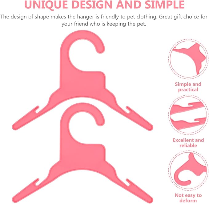 SUPVOX Pet Clothes Hanger 10 Pack Plastic Dog Clothes Hangers for Small Pet Apparel Lightweight Clothing Hanging Rack for Indoor Outdoor Use Clothing Rack