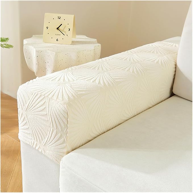Sofa Arm Covers Set of 2 Squared, Non-Slip Arm Covers Protector for Dogs, Cats, Pets, Couch Armchair (B Beige)