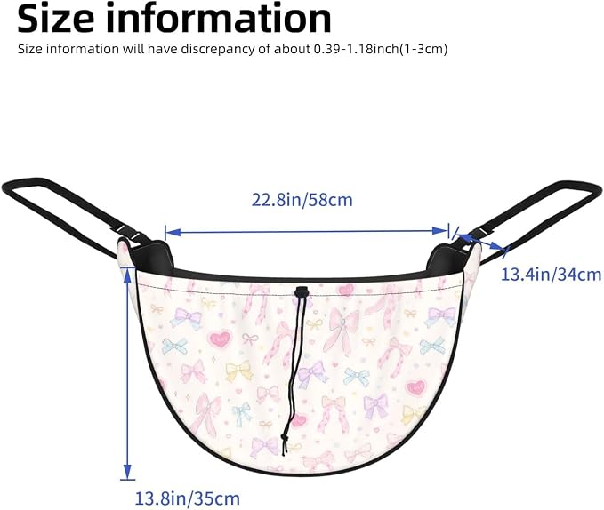 Pastel Bow Love Car Seat Organizer Backseat Storage Bag, Large Waterproof Vehicle Organizer With Adjustable Straps For Gear Essentials, Fits Most Cars