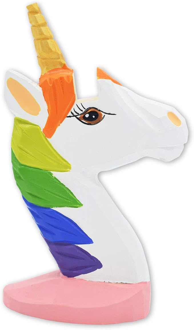 Handmade Wood Carving Eyeglasses Glasses Holder Stand Sunglasses Display Stand Home Office Desk Décor Gift (Unicorn)