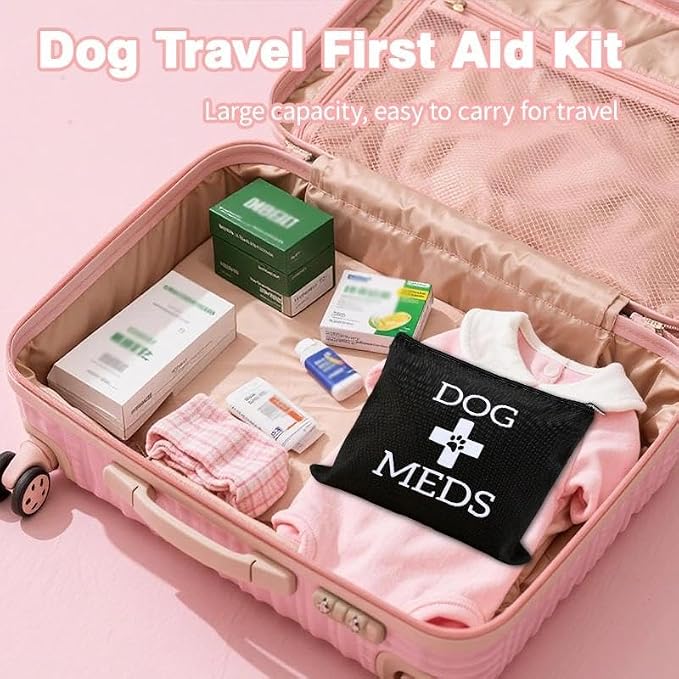 Small Dog Traveling Medicine Bag Dog Med Pouch for Supplies Pet Emergency Kit for Dogs Medical Pouch Camping Stuff Essentials for Dogs Medicine Pill Organizer Pet Medication Organizer Storage Bag