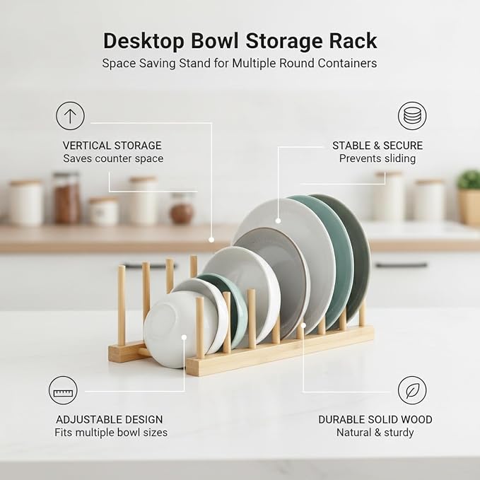 Organize Round Pet Bowls Vertically with This Compact Desktop Storage Rack, Multicolor PET Stand for Feeding Areas
