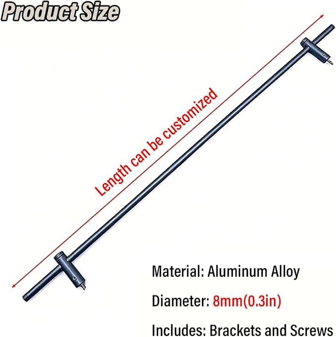 Boohelf Guard Rail Bar Set - Easy Install Tipping Rail for Kitchen & Bathroom Cabinets - Decorative Round Rod Shelf Guard Fence for Organized Storage