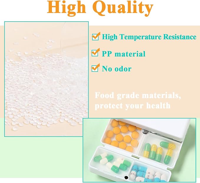 Daily Pill Organizer Box, 7 Compartments Portable Case for Travel | Folding Design Medicine Dispenser Reminder Pill Case for Purse Pocket to Hold Vitamin, Cod Liver Oil, Supplements, Medication