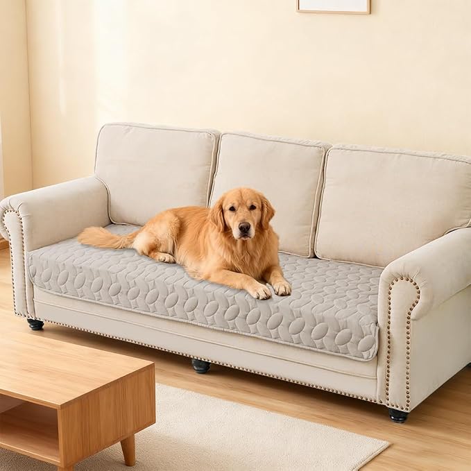 Ameritex Waterproof Pet Bed Cover Anti-Slip Dog Bed Blanket for Sofa and Furniture Waterproof New Pattern Design (Khaki, 30x70 Inch (Pack of 1))