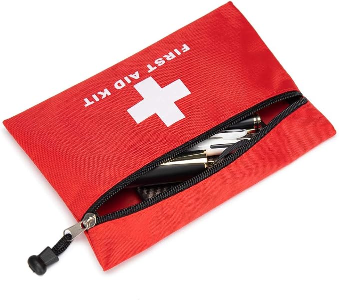 Red First Aid Bag Small First Aid Kit Empty Medical Storage Bag for First Aid Kits Pack Emergency Hiking Backpacking Camping Cycling Travel Car (Red 7.9x5.5 12PCS)