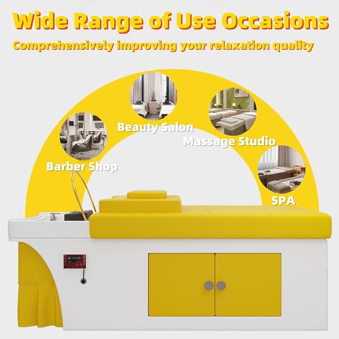Pet Grooming Table, Head SPA Shampoo Bed, Storage Cabinet with Chair