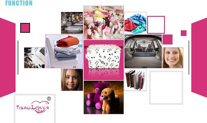 Rectangular Kids Storage Bin Gift Basket Baby Organizer Shelf Book Basket Room Decor (music)