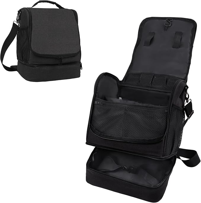 Dog&Cat Grooming Supplies Bag,Adjustable Compartments Grooming Bag for Pet | Wall Mounted Dog Grooming Bag/Cat Grooming Bag for Dog Clippers/Wipes/Hair Remover/Nail Trimmer/Brush/Comb/Shampoo