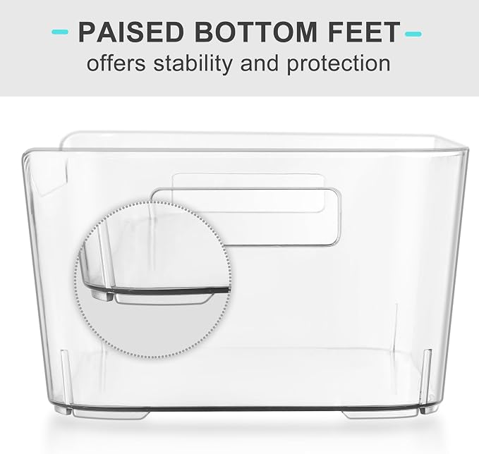 Heyuzb Pantry Organizers and Storage, Clear Plastic Storage Bins | 12 PACK, Large BPA - Free Organizer Bins, Home Essentials for Kitchen, Under Sink, Bathroom, Cabinet Organization
