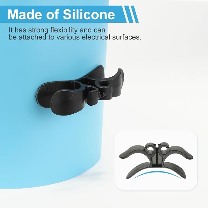 PATIKIL 6Pcs Cord Organizer for Appliances, Kitchen Silicone Appliance Cord Organizer Stick on Wire Wrapper for Kitchen Appliances Pressure Cooker, Black/White/Gray