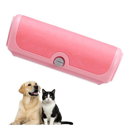 Cat Brush for Shedding and Indoor Cats, Dog & Cat Deshedding Brush, Undercoat Grooming Tool for Short to Medium and Double Coats, Detachable Metal Shedding Blade, Ergonomic Non-Slip Handle, Pink