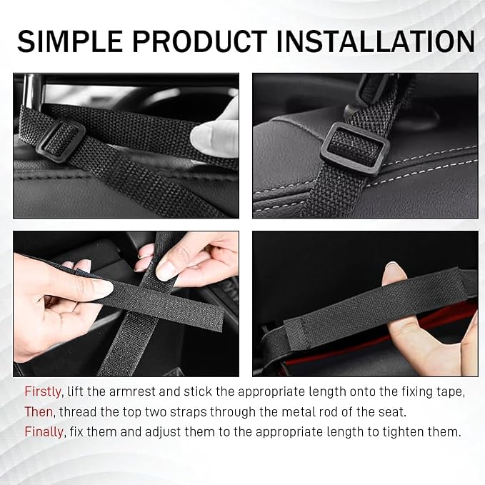 Car Net Pocket Handbag Holder, Organizer Storage Between Front Seats, Large Capacity Auto Seat Back Mesh Pocket Organizer, Car Handbag Holder Between Seats Universal for Most Vehicles (Black)