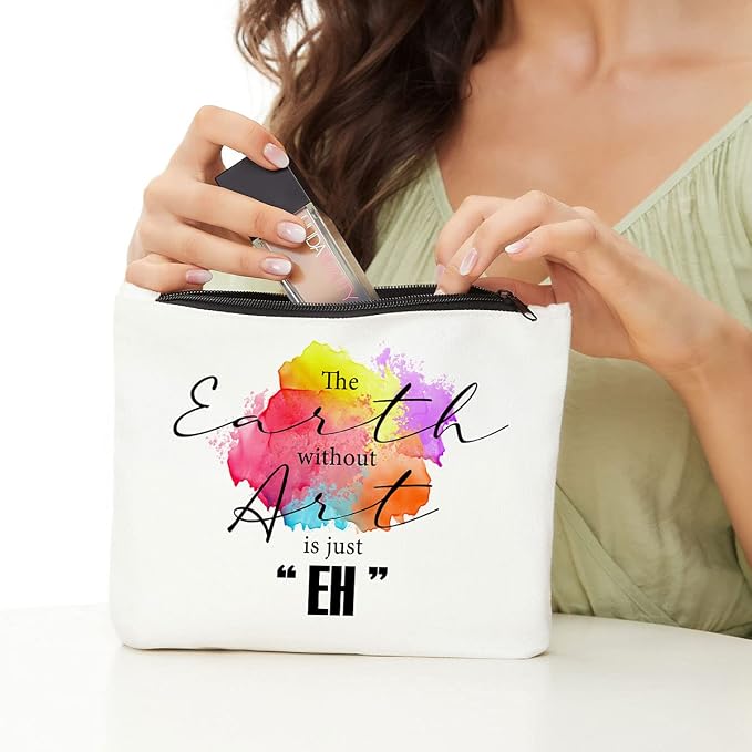 Artist Supplies Makeup Bag, Artists Gifts Cosmetic Bag Zipper Pouch | Art Teacher Appreciation Gifts, Christmas Birthday Gifts for Women Girls Sister Friends Painters Art Lovers Makeup Travel Bag