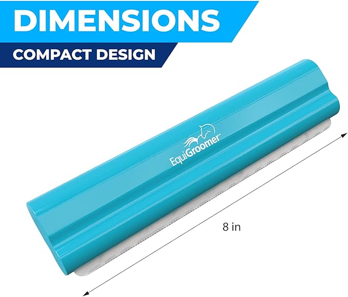 EquiGroomer Deshedding Brush, 8-Inch for Horses and Large Pets, Turquoise, Removes Loose Dirt, Hair, and Fur, Professional Undercoat Grooming Tool