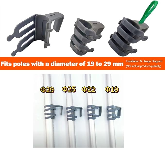 Broom and Mop Organizer for Cleaning Cart Wall Hanging Broom Holder with Hooks Tool Holder for Garage Garden Tool Rack Mop Holder Wall Mount Broom Hanger for Home Kitchen Bathroom