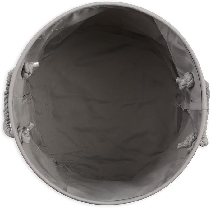 Bone Dry Pet Storage Collection Striped Paw Patch Bin, Large Round, Gray