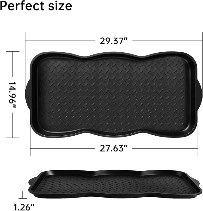 Boot Tray for Entryway, 9 Pack Waterproof Shoe Trays for Indoor Outdoor Use 30"x15" Durable Shoe Mat with Raised Edge, Non-Slip Tray for Boots, Pets, Garden & Muddy Shoes